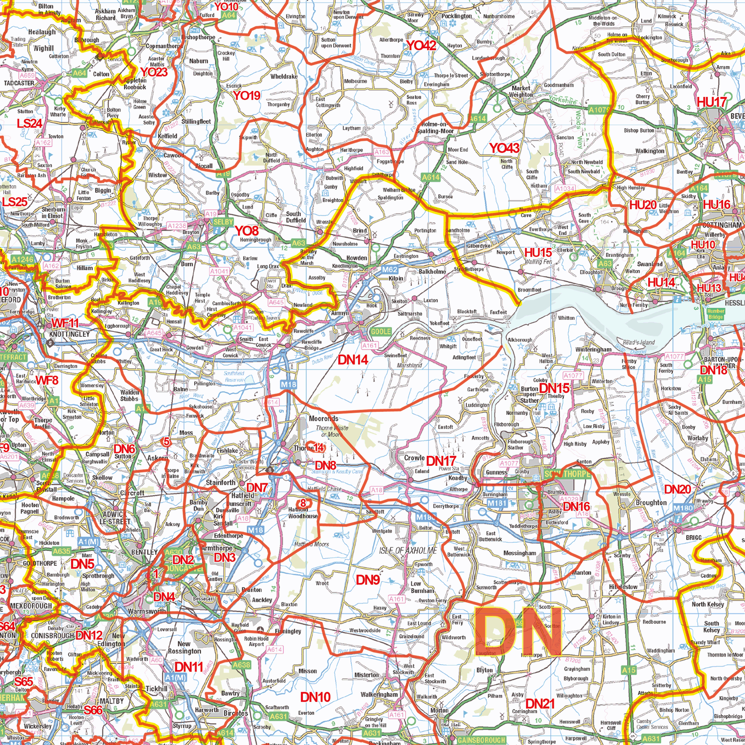 Postcode Map North Suffolk North England - Postcode District - Editable GeoPDF – XYZ Maps