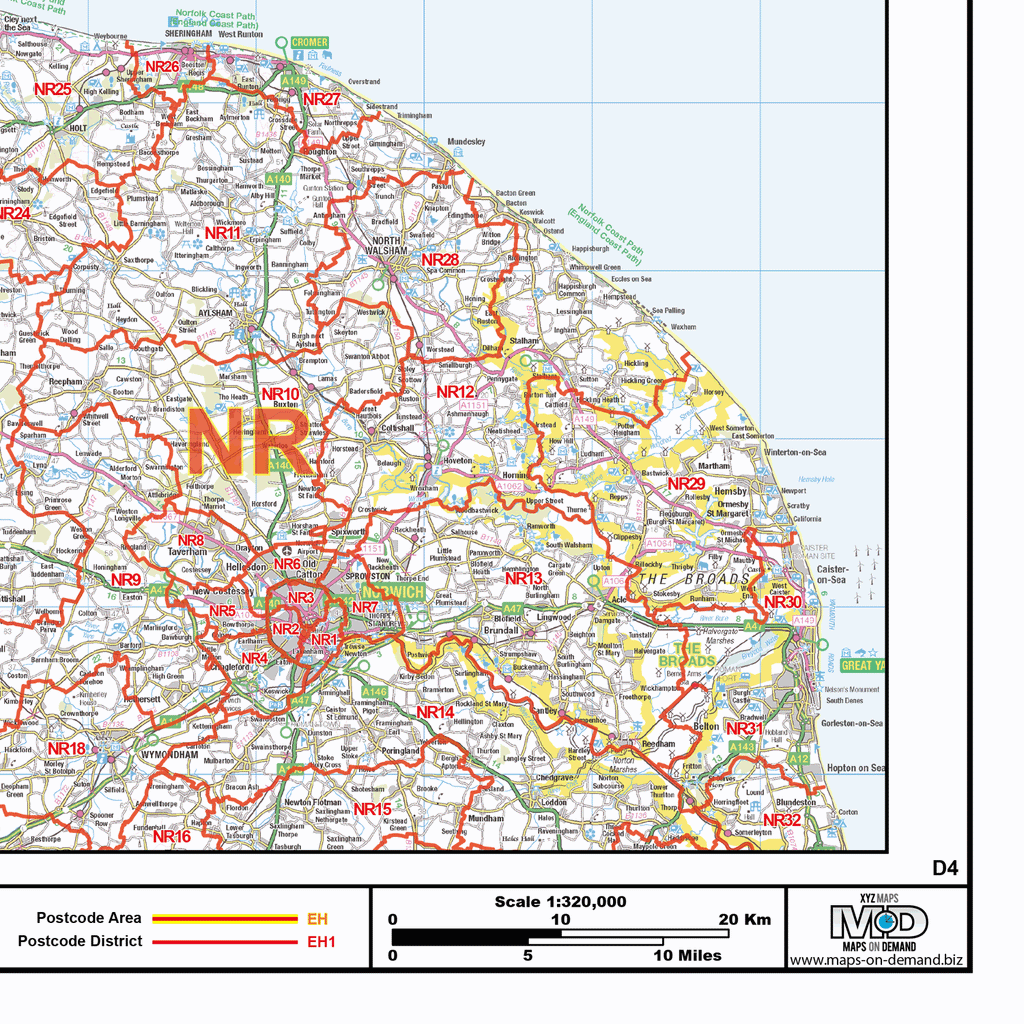 North England - Postcode District - GIF Image