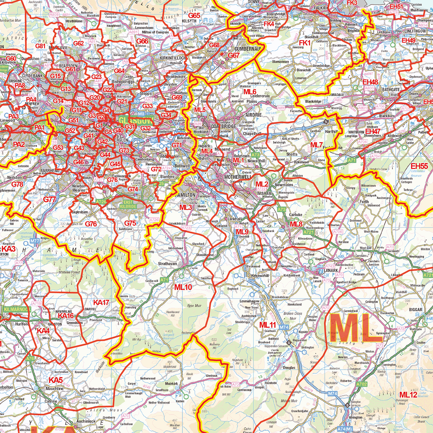 South Scotland - Postcode District - GIF Image