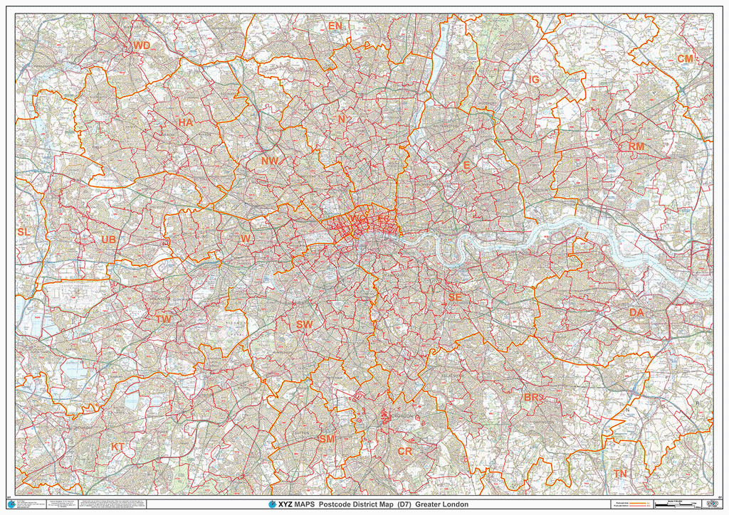 Er Postcode Map Greater London - Postcode District - Locked PDF – XYZ Maps