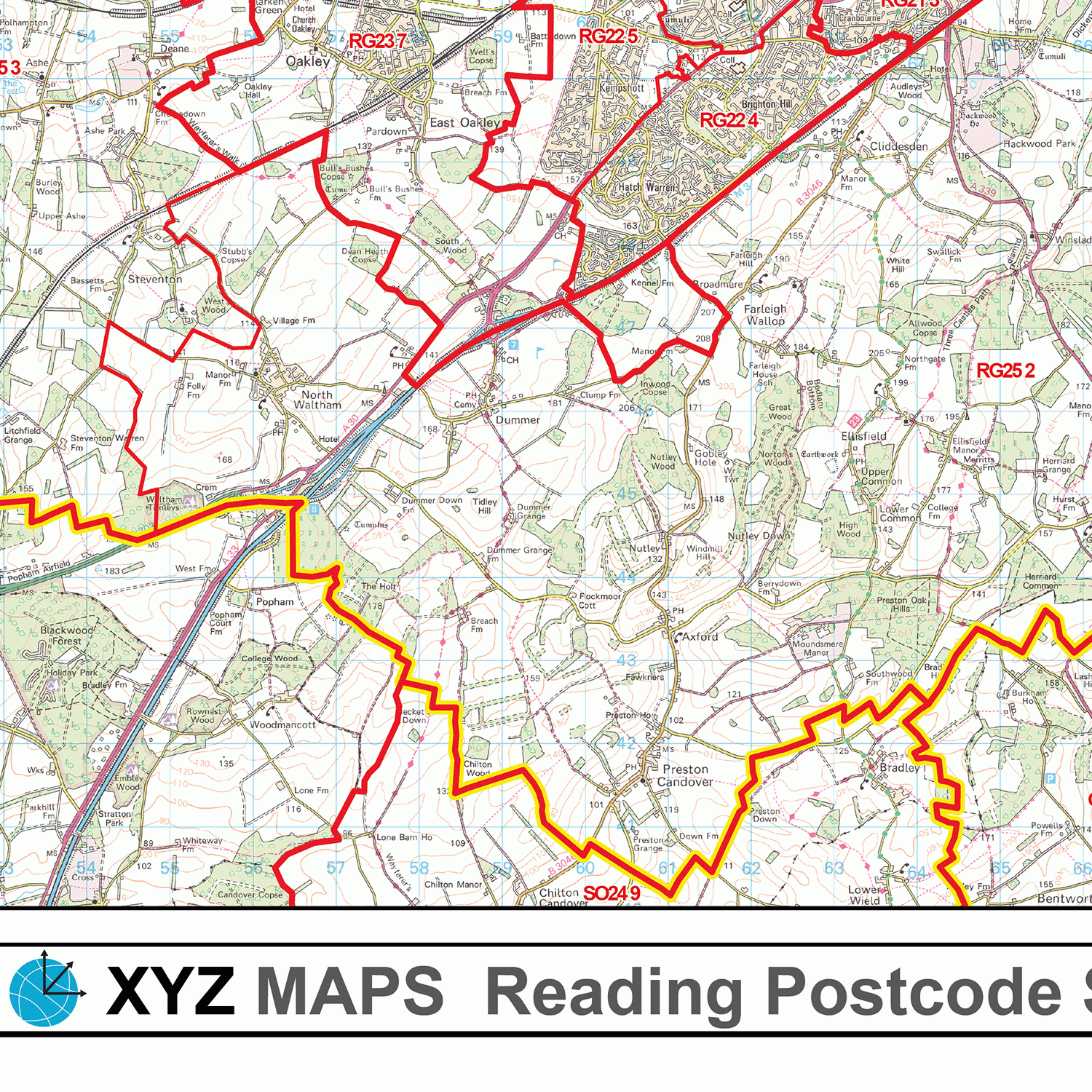 Reading - RG - Postcode Wall Map