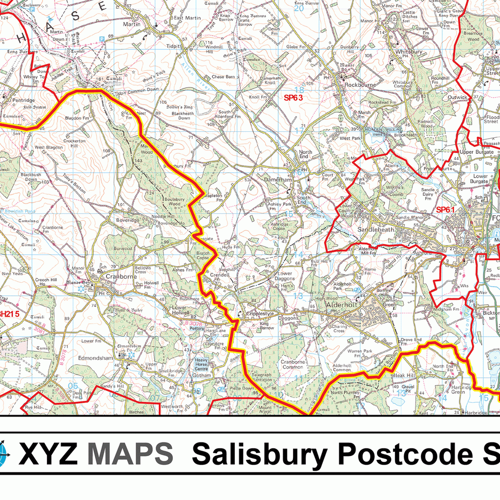 Sp11 Postcode Salisbury - SP - Postcode Wall Map – XYZ Maps