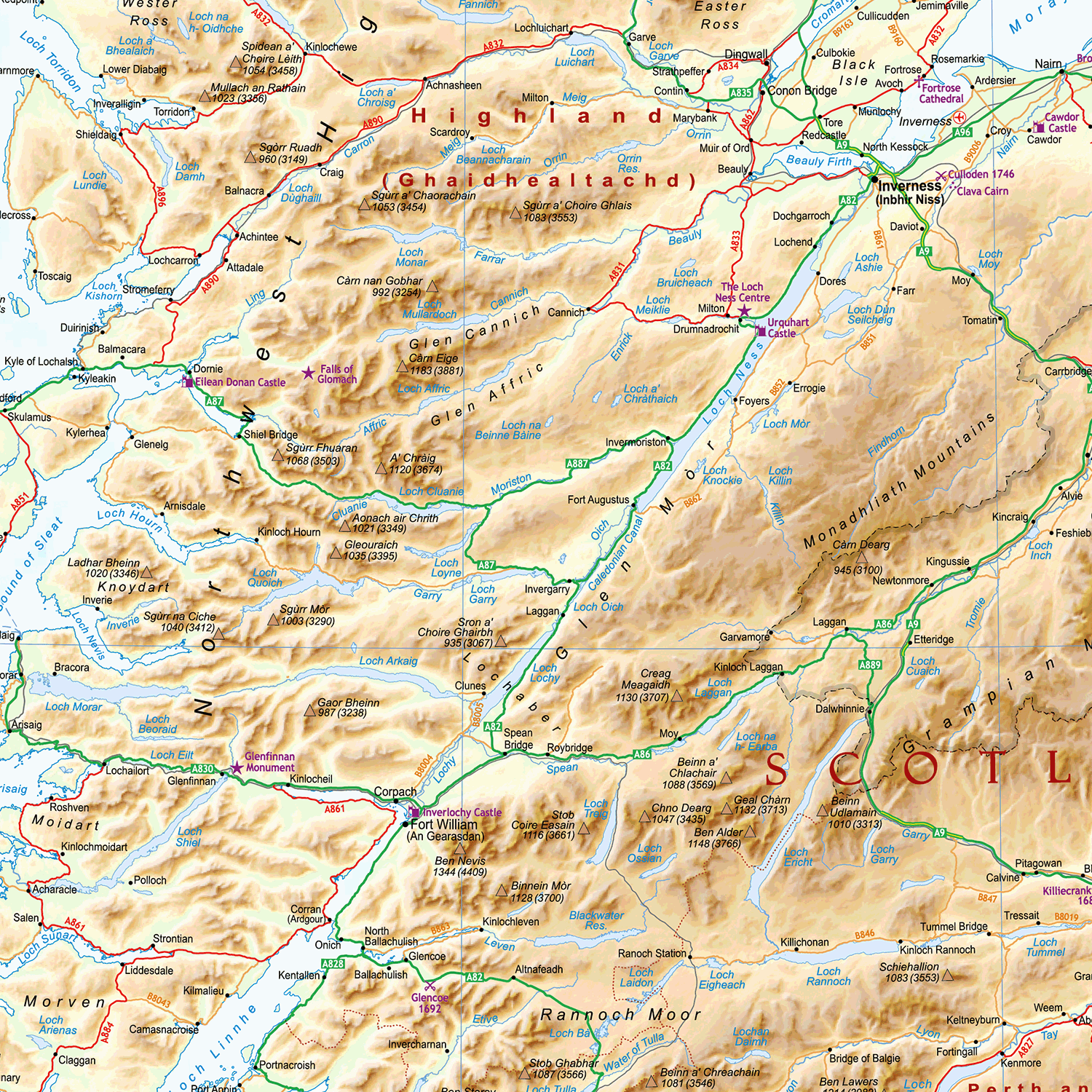 Scotland Physical - Physical Map of Scotland
