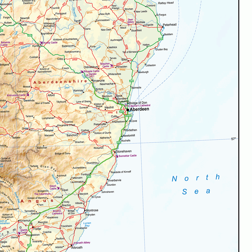 Scotland Map Json Scotland Physical - Wall Map – XYZ Maps