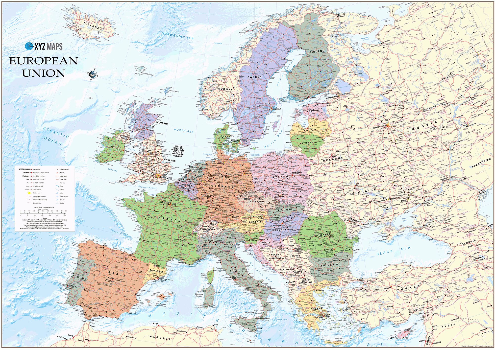 Scottish Catalan European Union - Post-Brexit Wall Map