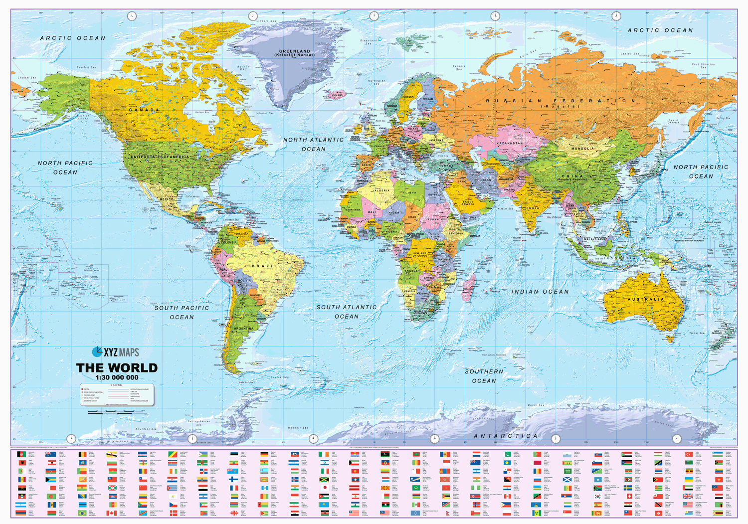 Scottish World Political Map - Large 1:30m - Locked PDF