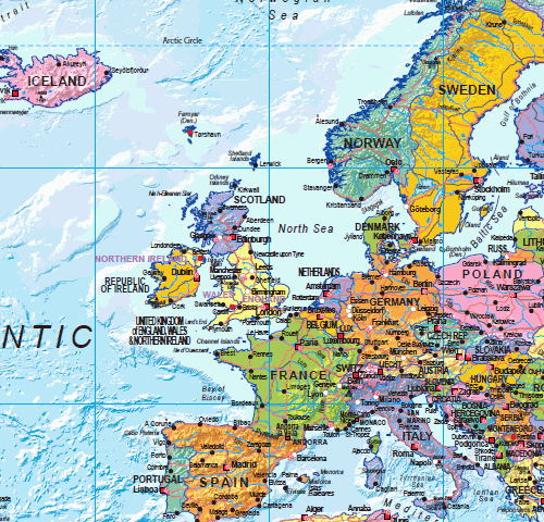 Scottish World Political Map - Large 1:30m - GIF Image
