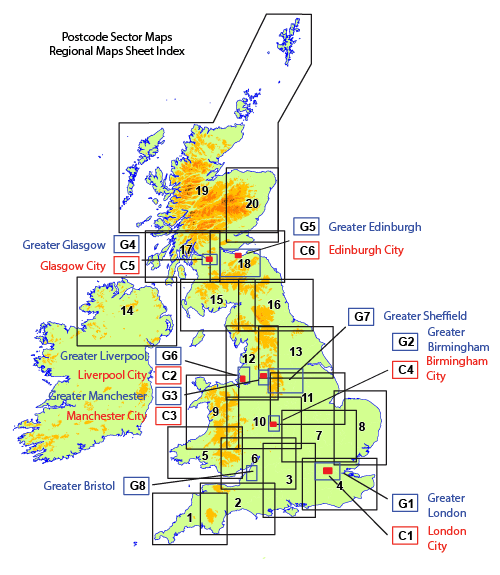 London City Centre Postcode Sector Map (C1) - Editable GeoPDF