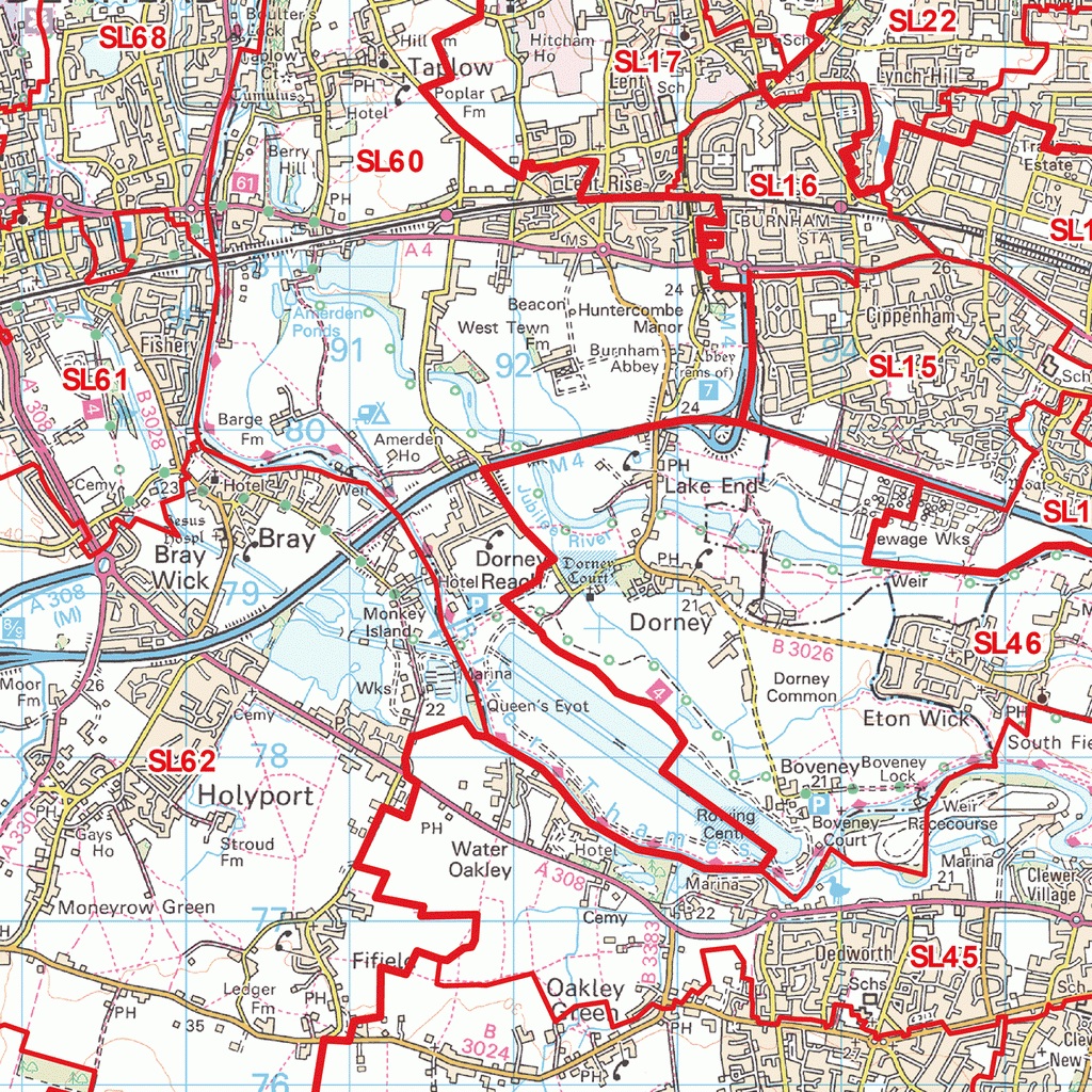 Slough - SL - Postcode Wall Map