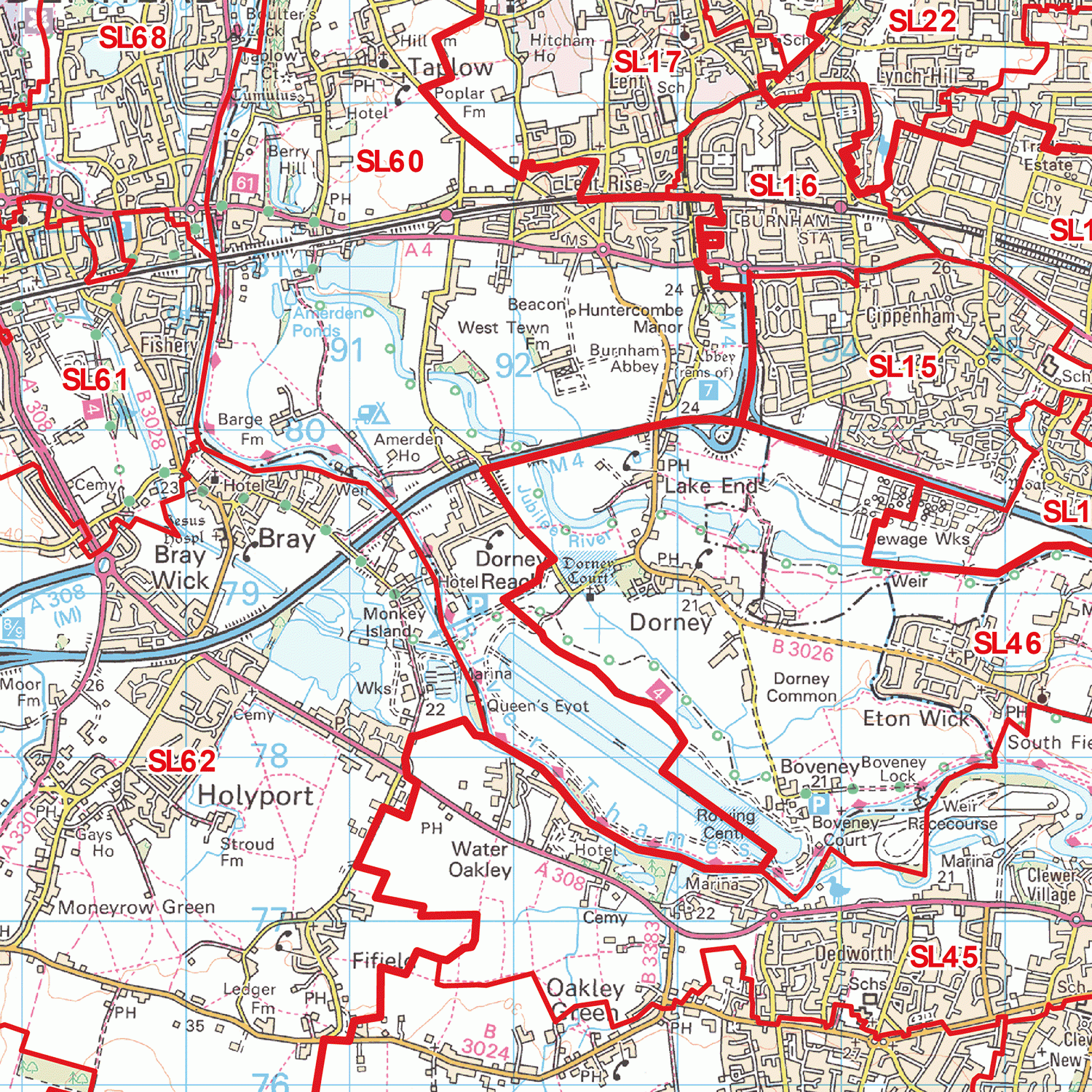 Slough - SL - Postcode Wall Map