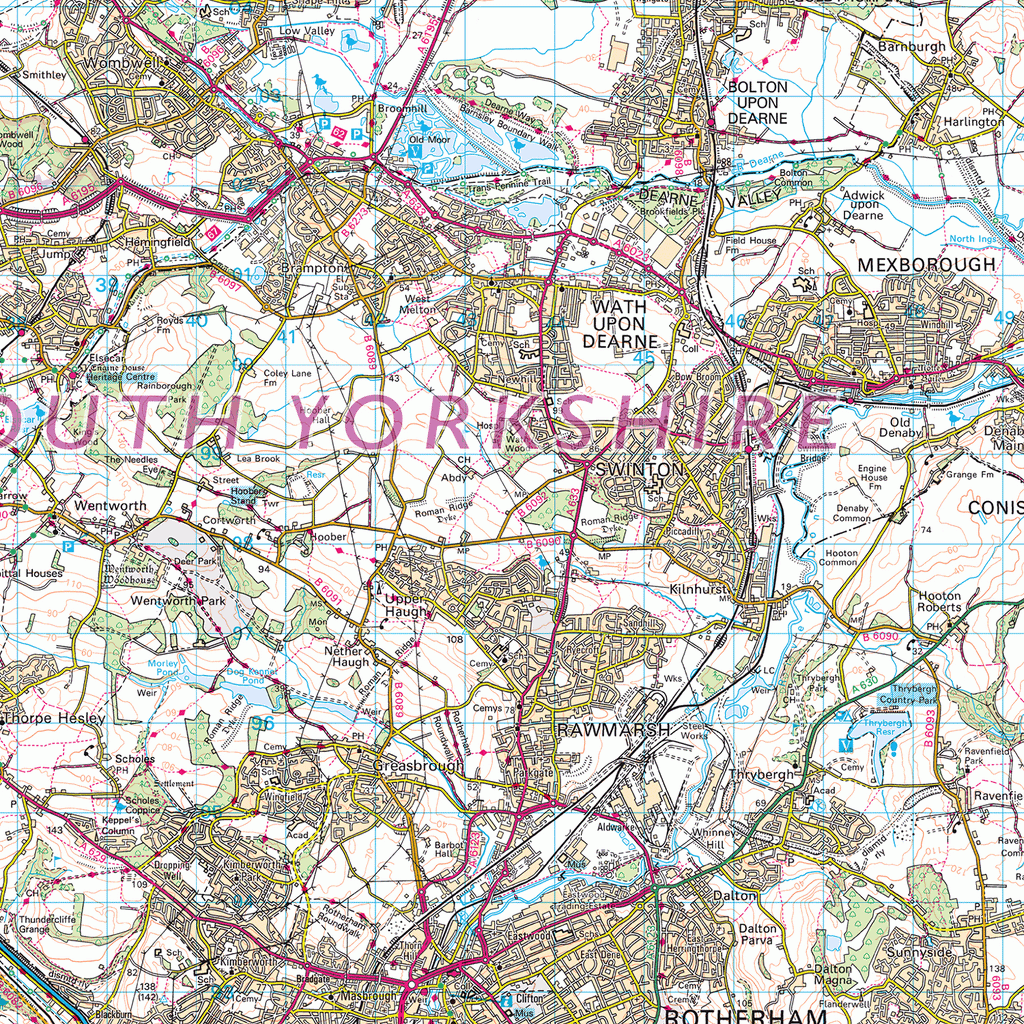 South Yorkshire County Map - (CY37)