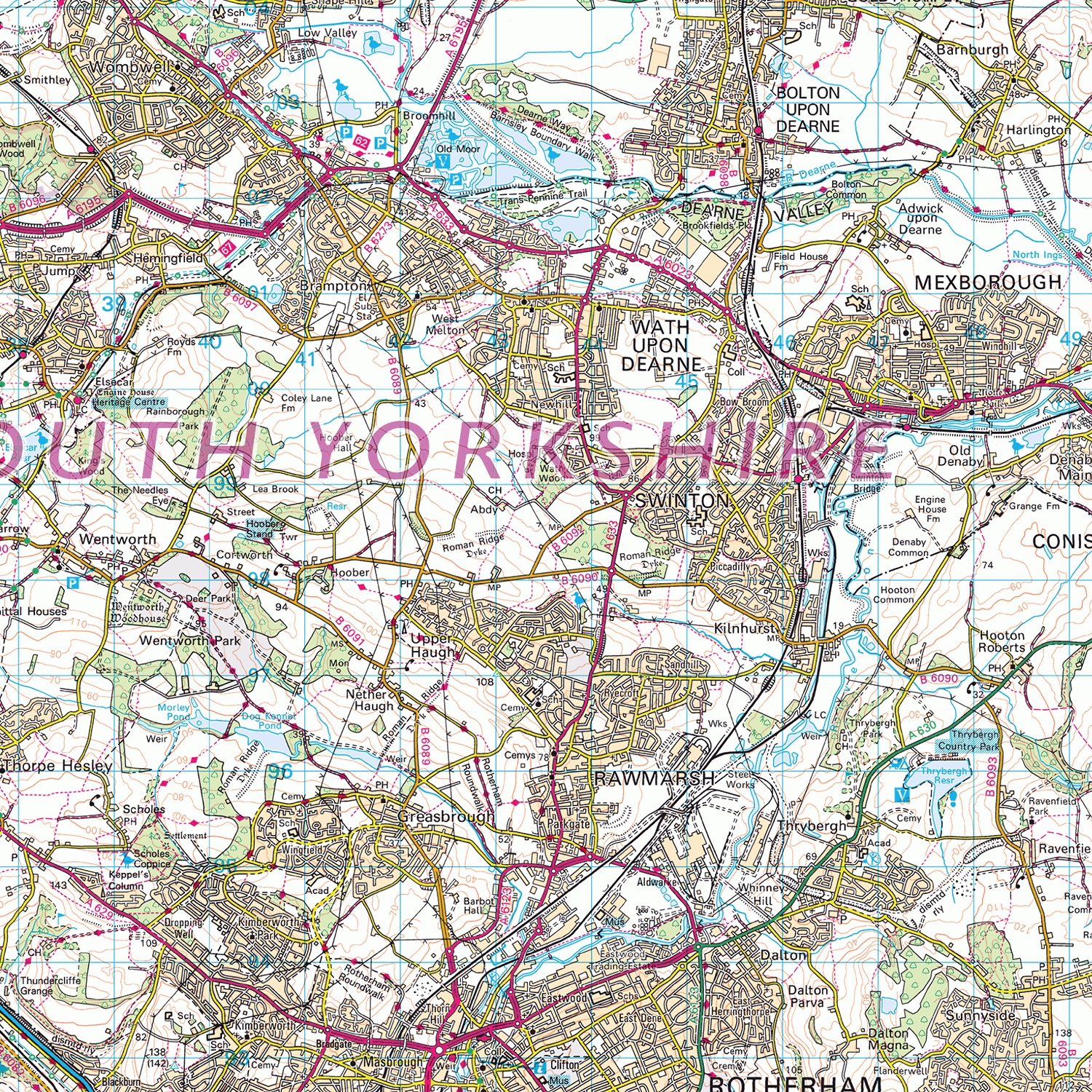 South Yorkshire County Map - (CY37)