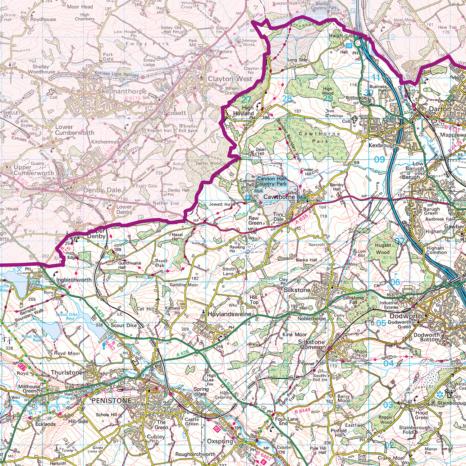 South Yorkshire County Map - (CY37)