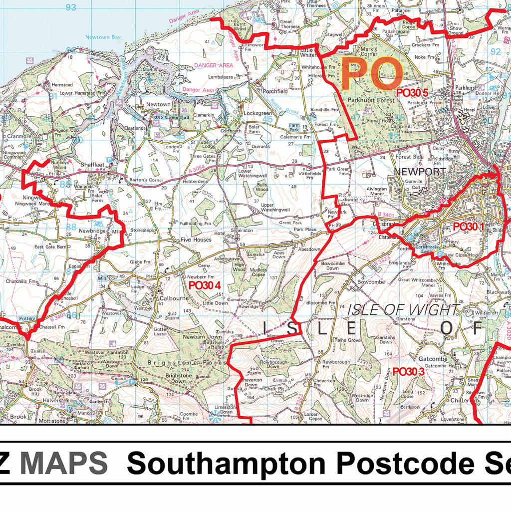 Southampton - SO - Postcode Wall Map