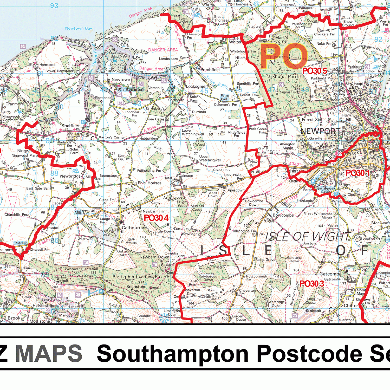 Southampton - SO - Postcode Wall Map