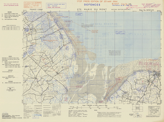 D-Day - Ste. Marie du Mont - Normandy - Wall Map