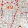 Sutton - SM - Postcode Wall Map