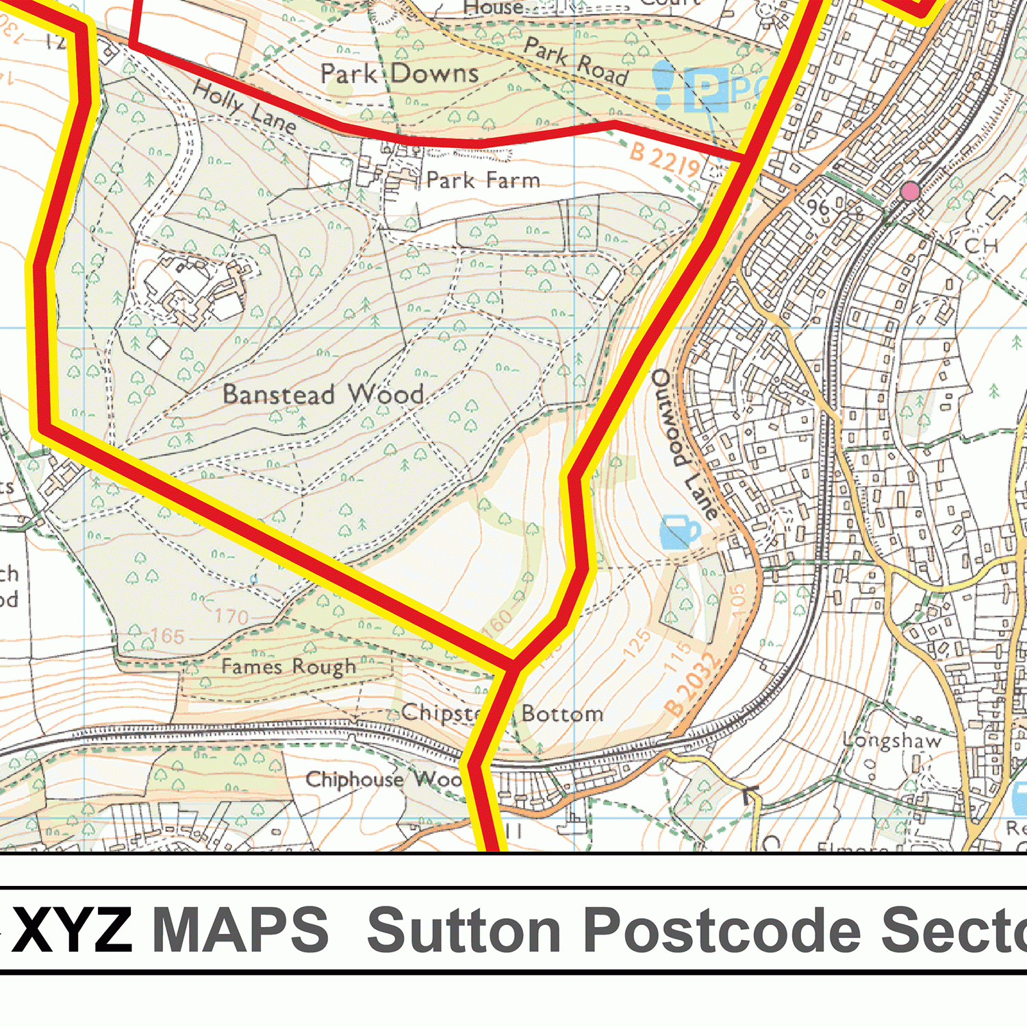 Sutton - SM - Postcode Wall Map