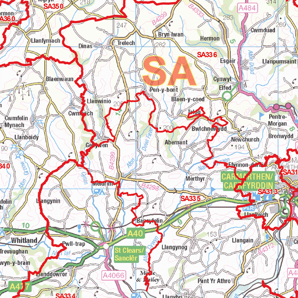 Swansea - SA - Postcode Wall Map