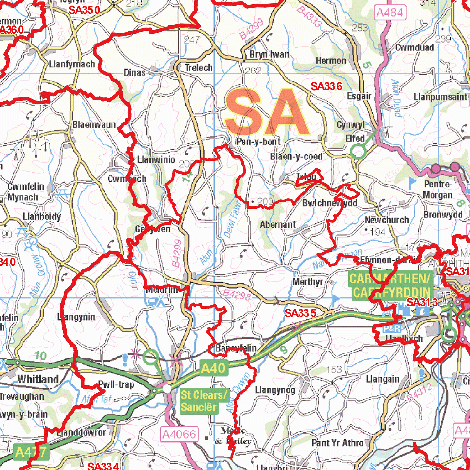 Swansea - SA - Postcode Wall Map