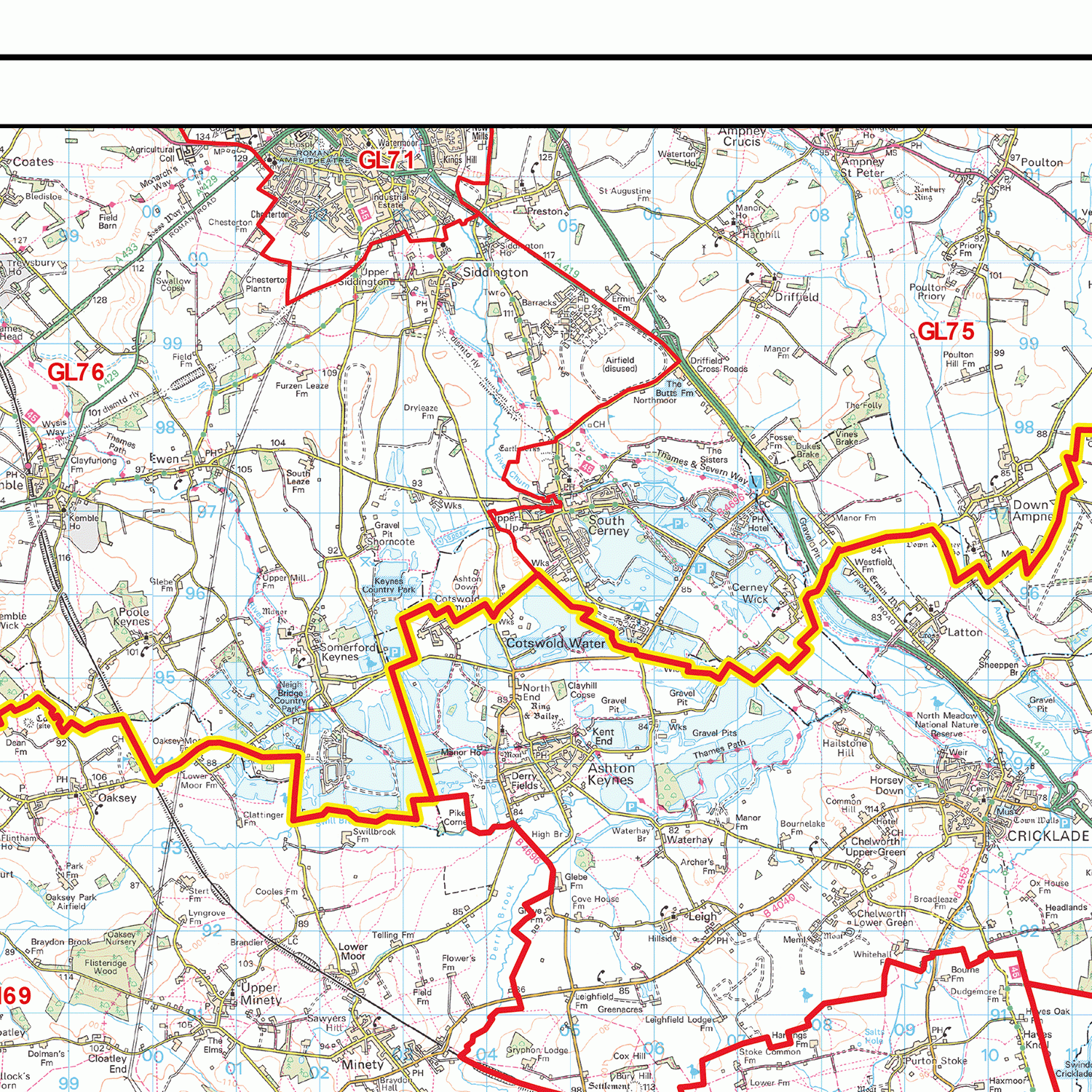 Swindon - SN - Postcode Wall Map