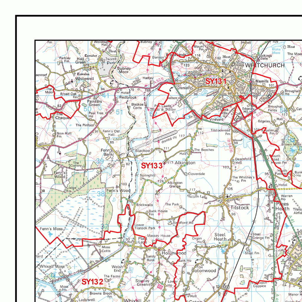 Telford  - TF - Postcode Wall Map