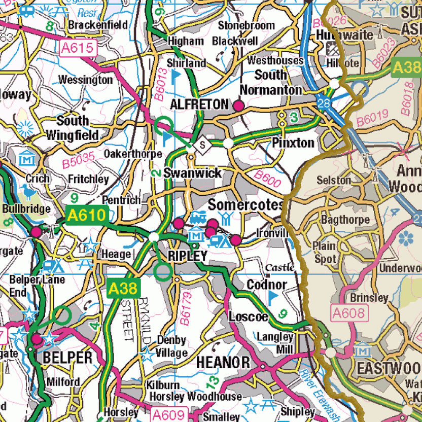 Historic Derbyshire County Map – XYZ Maps