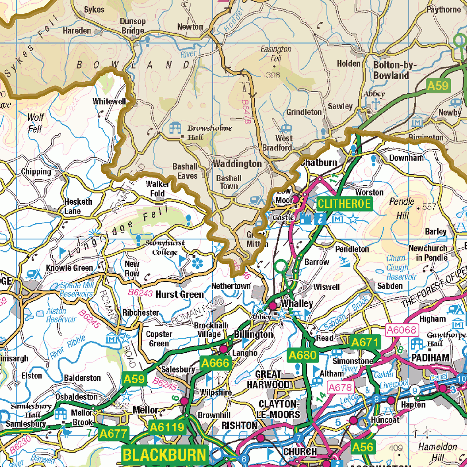 Historic Lancashire County Map