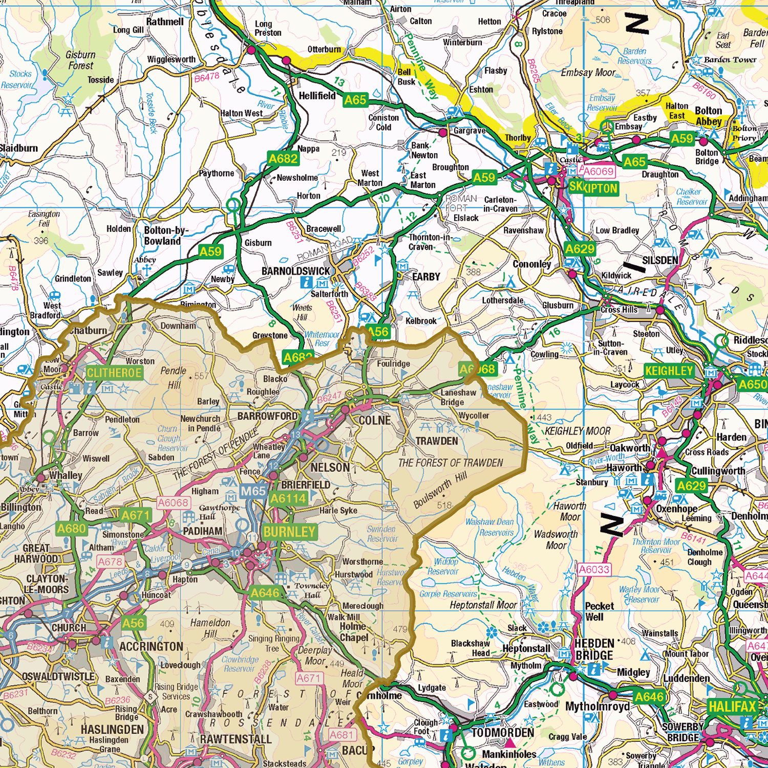 Historic Yorkshire County Map