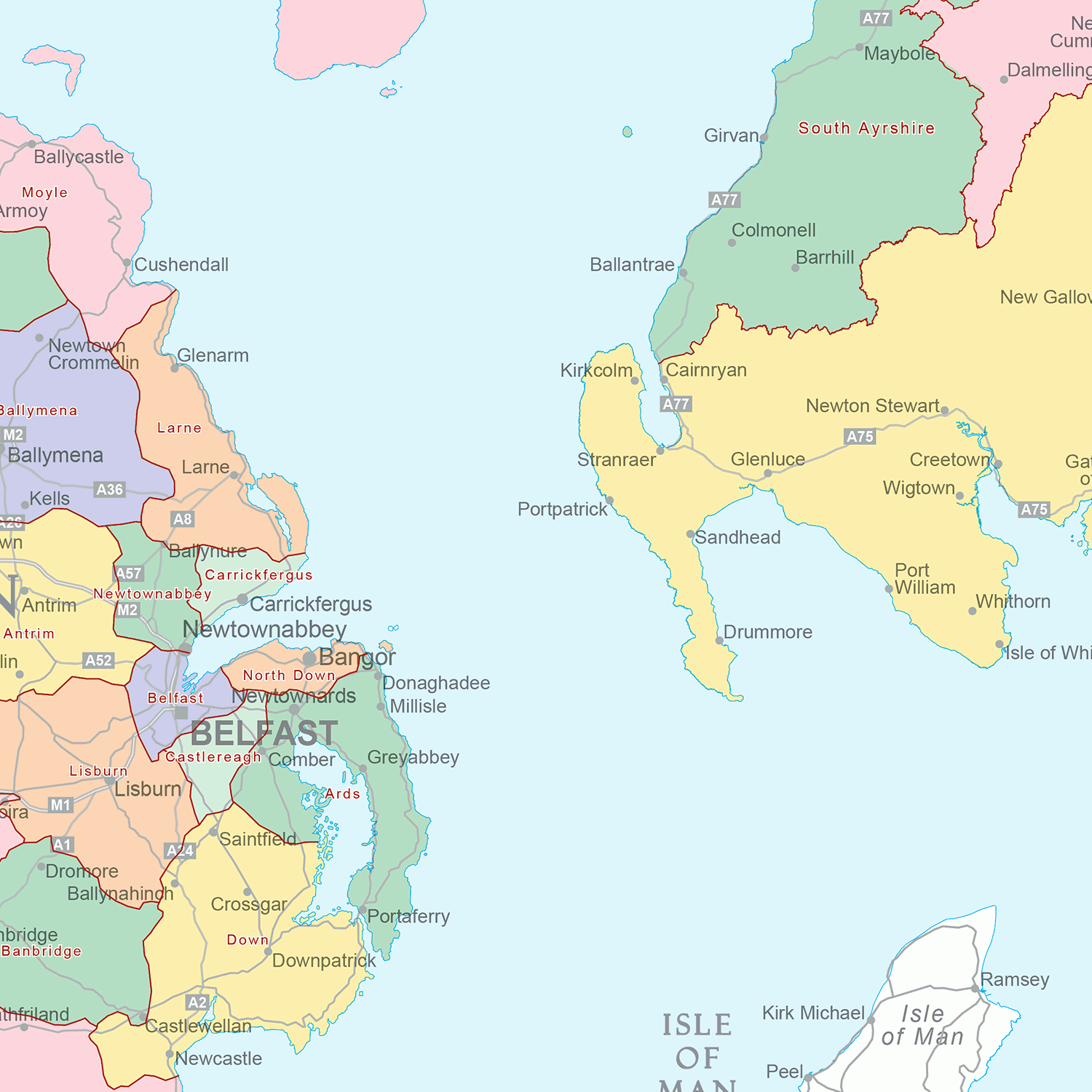 UK Local Authorities - Large Wall Map (100cm x 142cm)