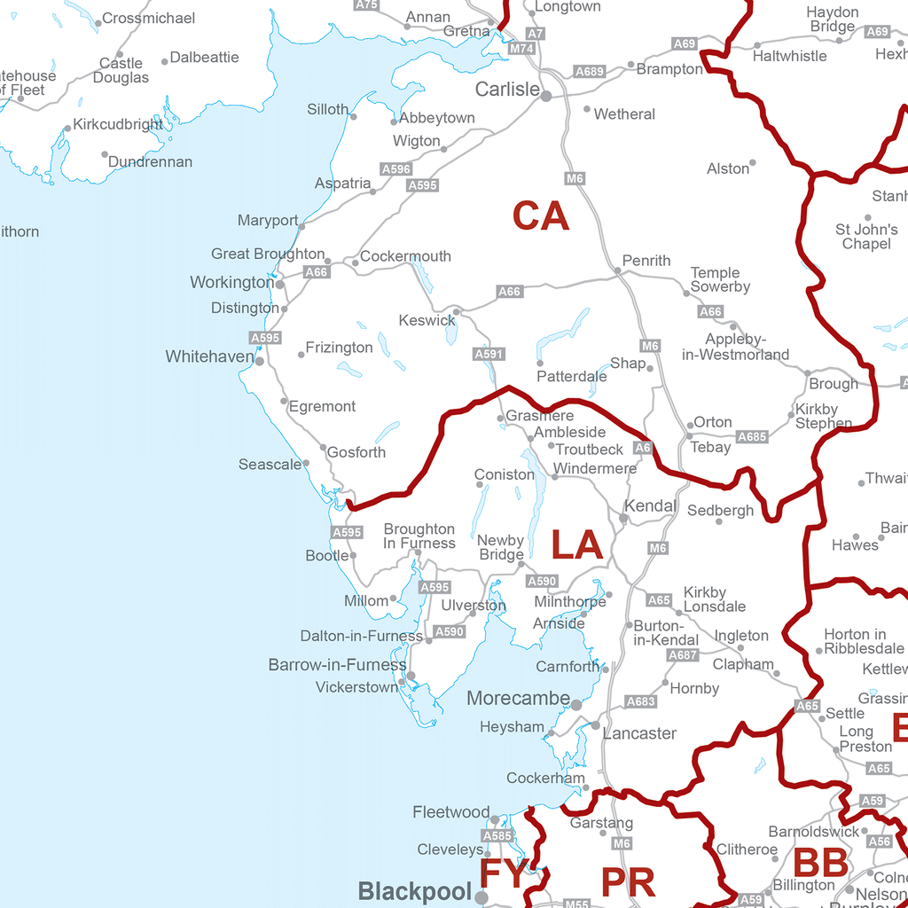 UK Postcode Areas White - (AR3) - Locked PDF