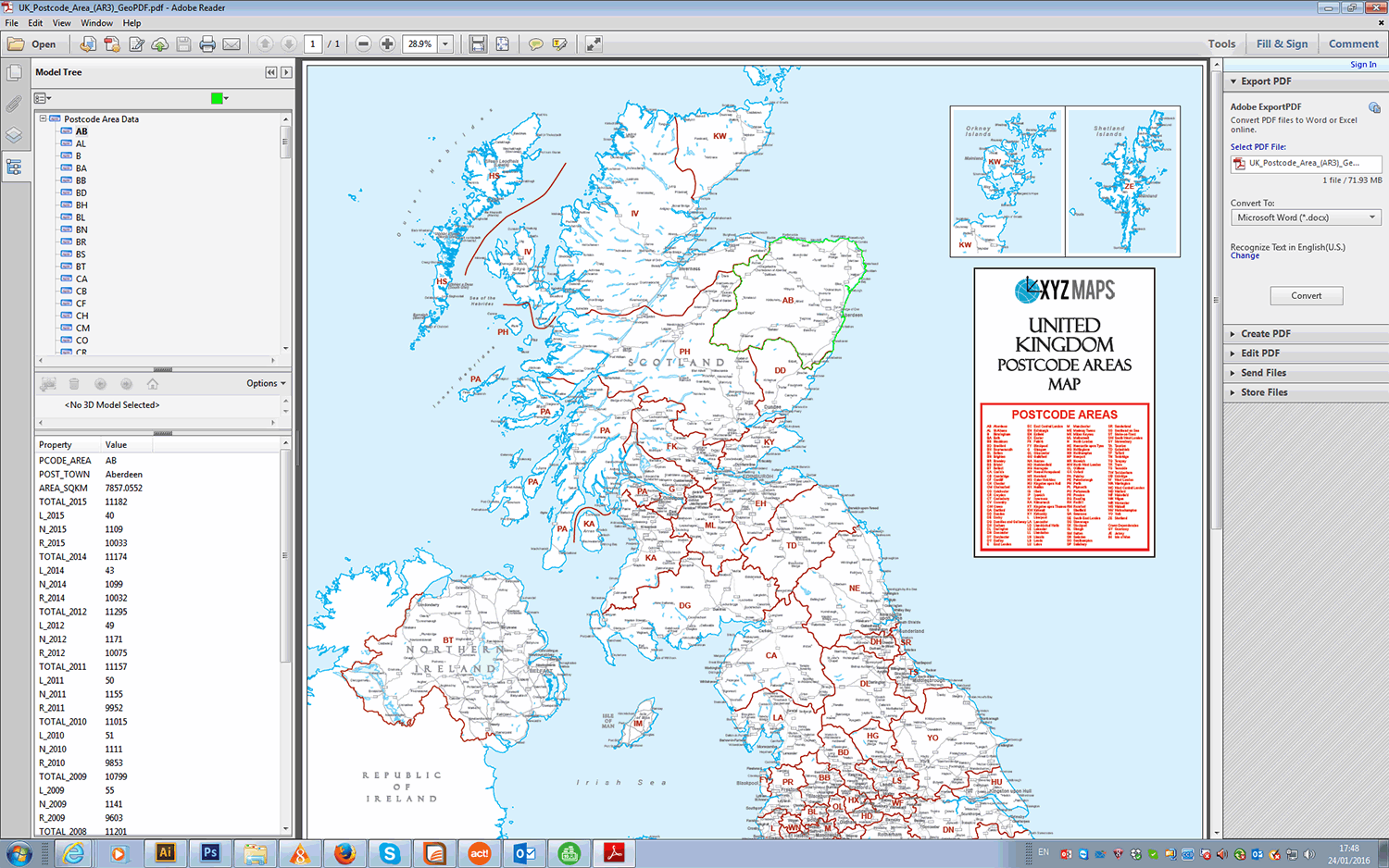UK Postcode Areas White - (AR3) - Editable GeoPDF – XYZ Maps
