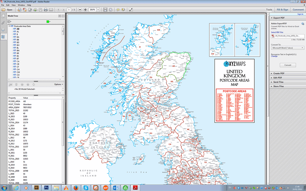 Hr3 Postcode Area UK Postcode Areas White - (AR3) - Editable GeoPDF – XYZ Maps