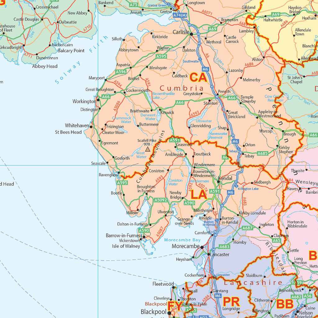UK Postcode Areas Political - (AR2) - GIF Image
