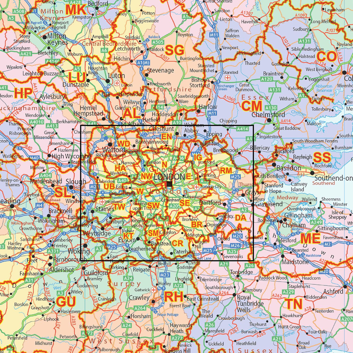 UK Postcode Areas Political - (AR2) - GIF Image