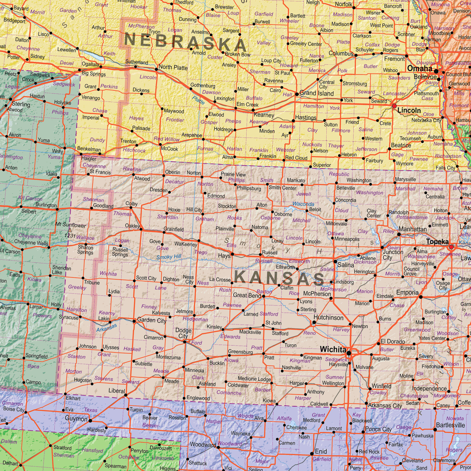 United States of America Political Map - GIF Image
