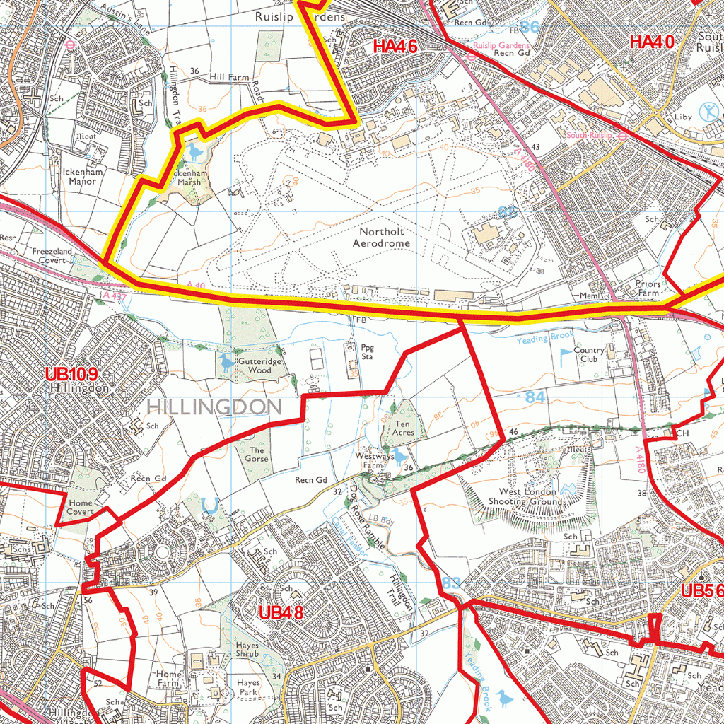 Uxbridge - UB - Postcode Wall Map