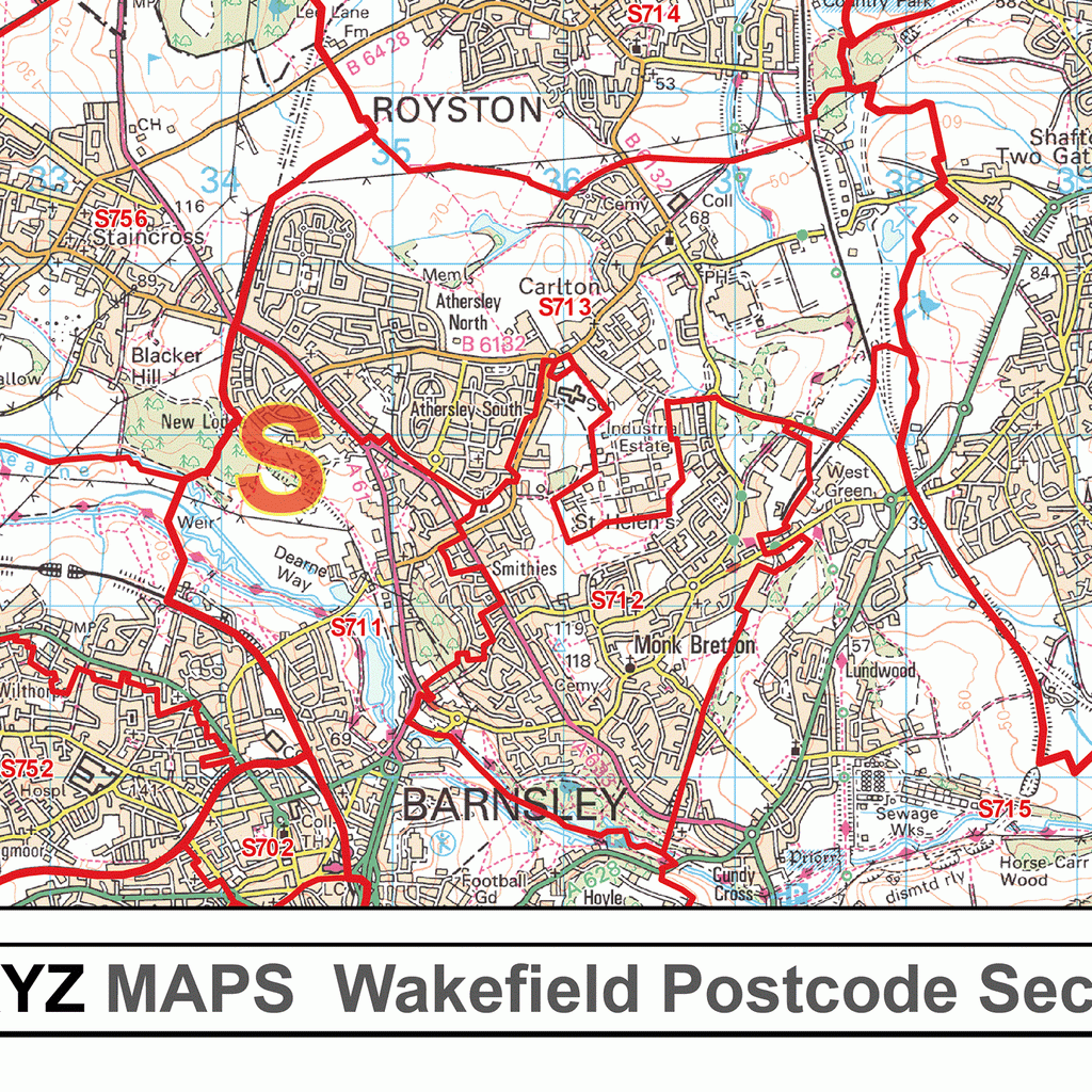 Wakefield - WF - Postcode Wall Map