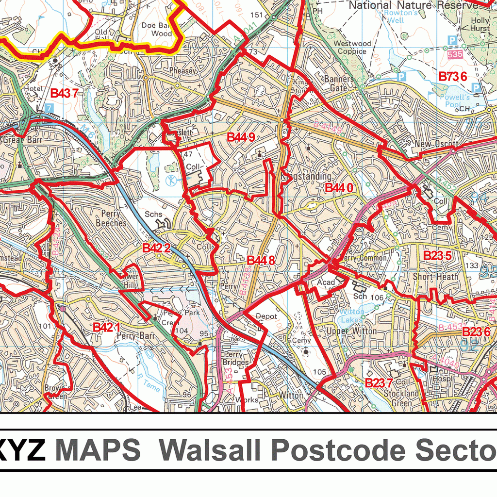 Walsall - WS- Postcode Wall Map