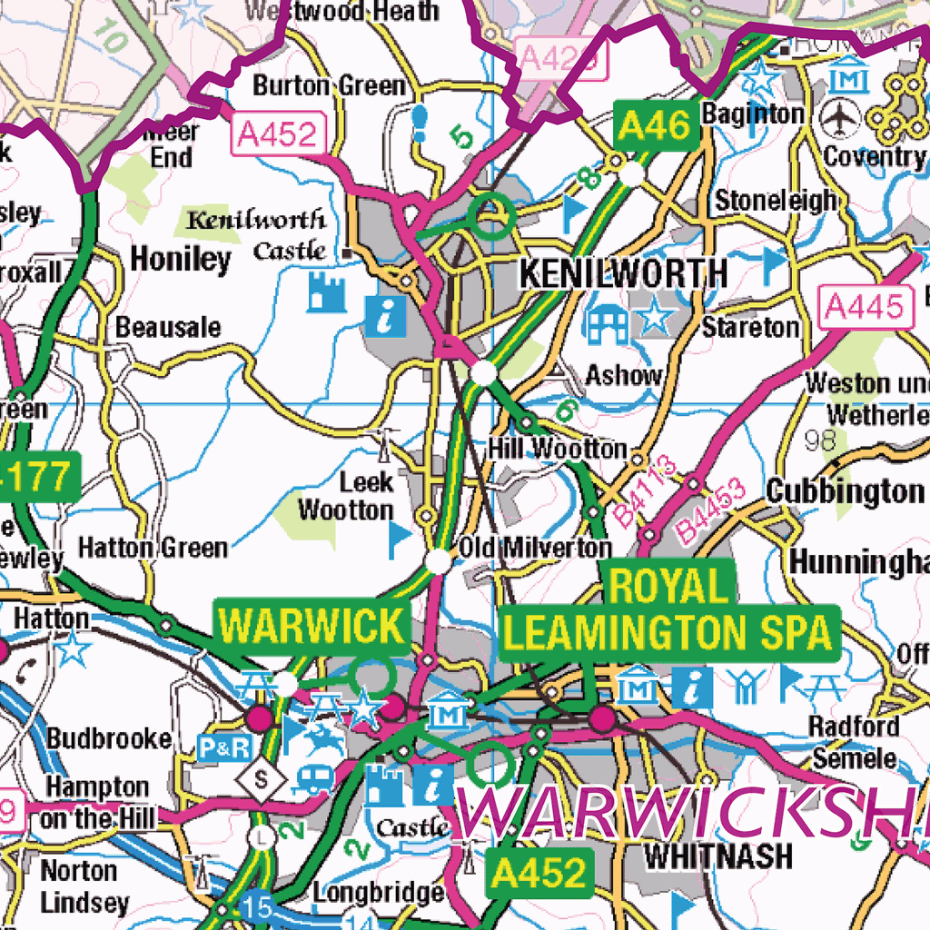 Warwickshire County Map - (CY42)