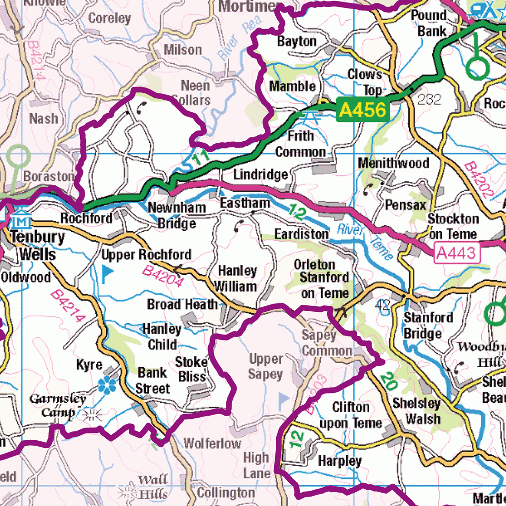 Worcestershire County Map - (CY47)