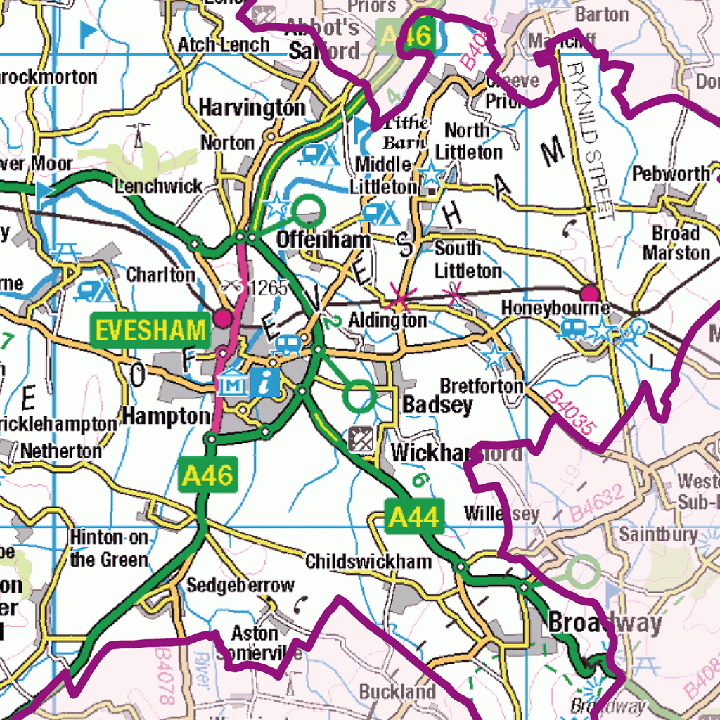 Worcestershire County Map - (CY47)