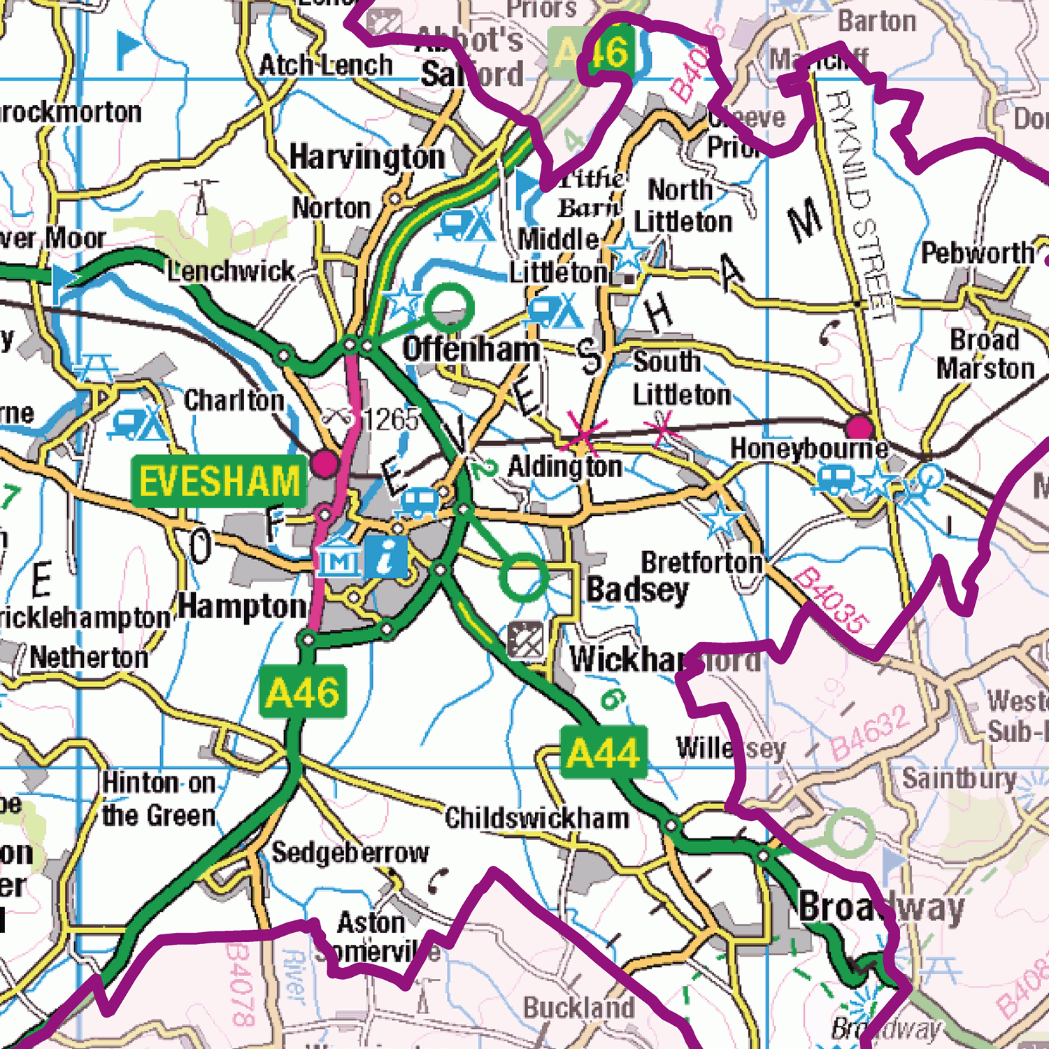 Worcestershire County Map - (CY47)