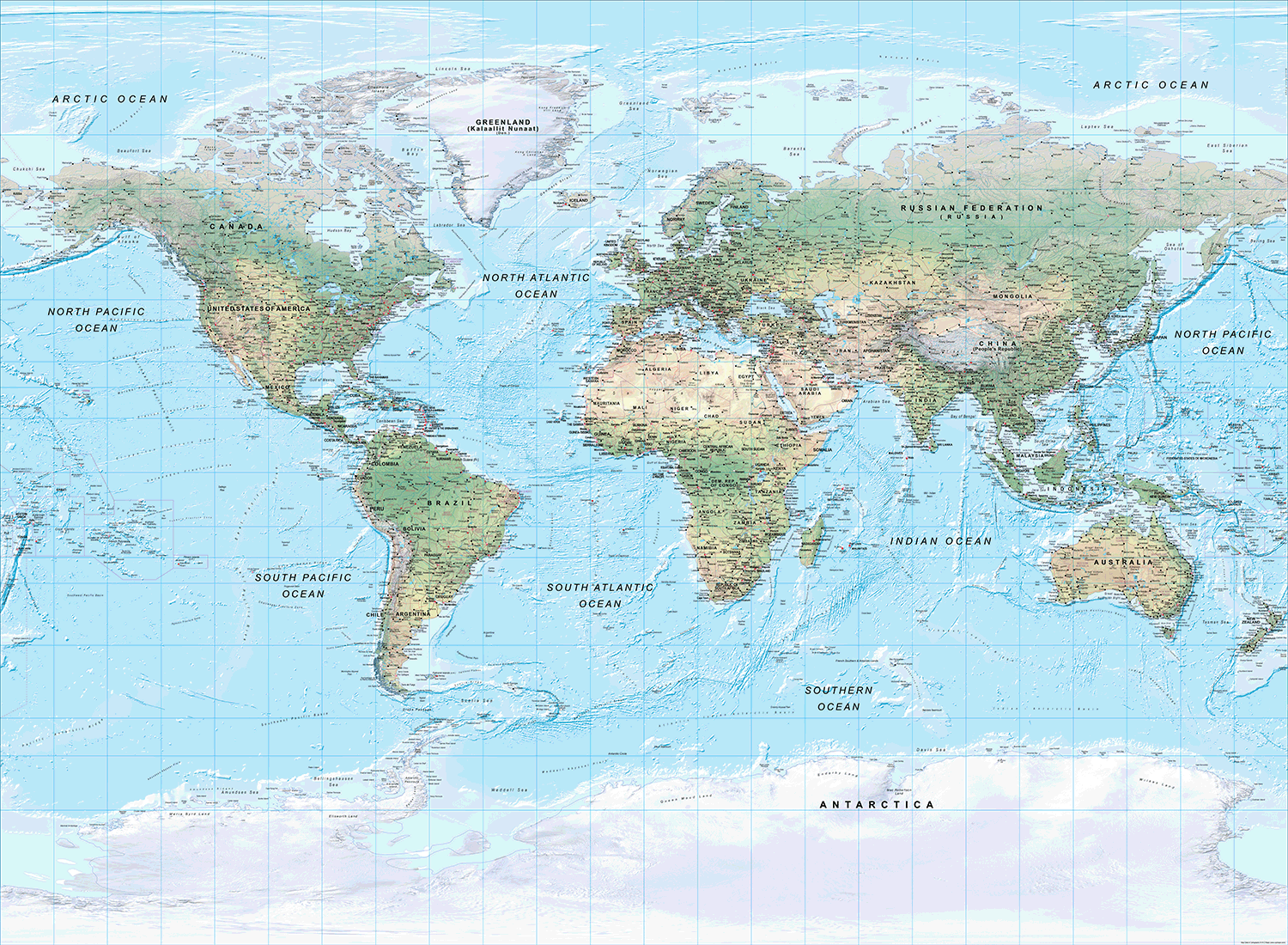 XYZ OverView World Raster Image - Physical Style