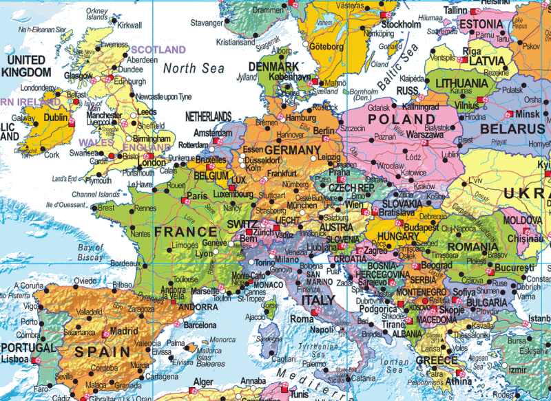 World Political Wall Map Pacific Centred - Large Size: 1:30m Scale