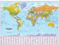 World Political Wall Map - Small Size: 1:60m Scale