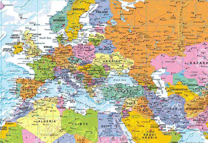 World Political Wall Map - Huge Size: 1:20m Scale