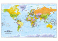 Desktop Political World Map - Small A3 Size: